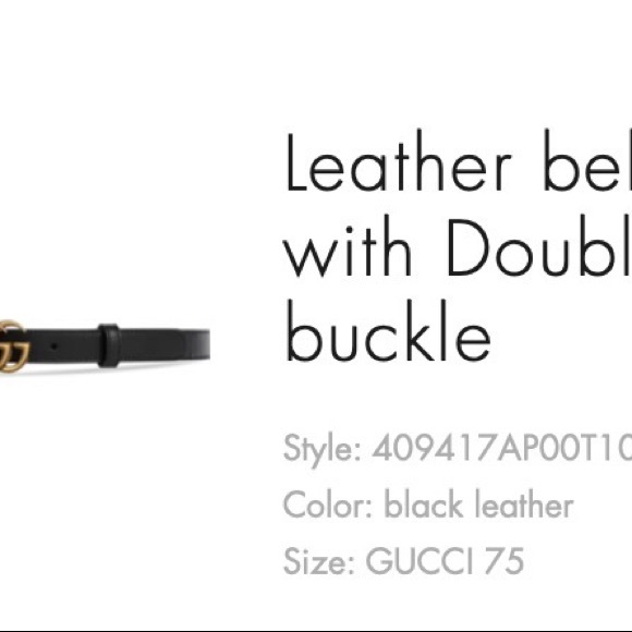 Gucci Leather Belt Double G Buckle Size:GUCCI75 - Picture 10 of 10